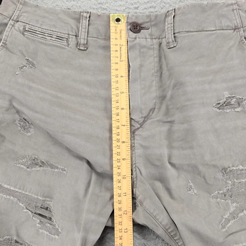 American Eagle Pants Mens 32x32 Gray Thrashed Chino Straight Leg Flex Mid Rise - Picture 11 of 11